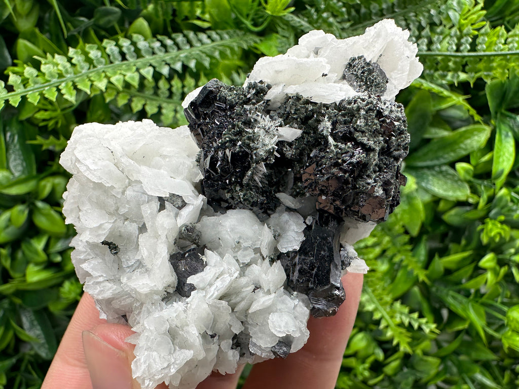 Sphalerite with Calcite and Quartz, Bulgaria Mineral Specimen