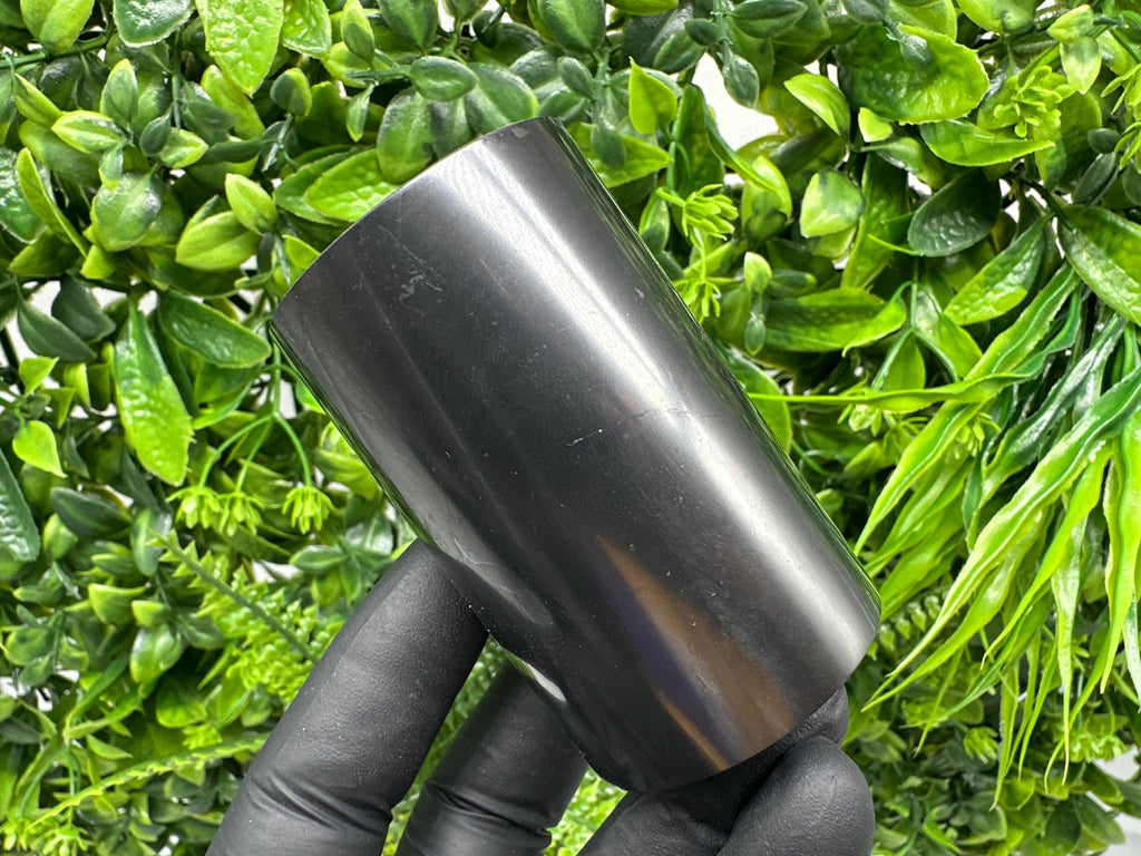 Polished Shungite Cup (60mm): Natural Karelia Stone