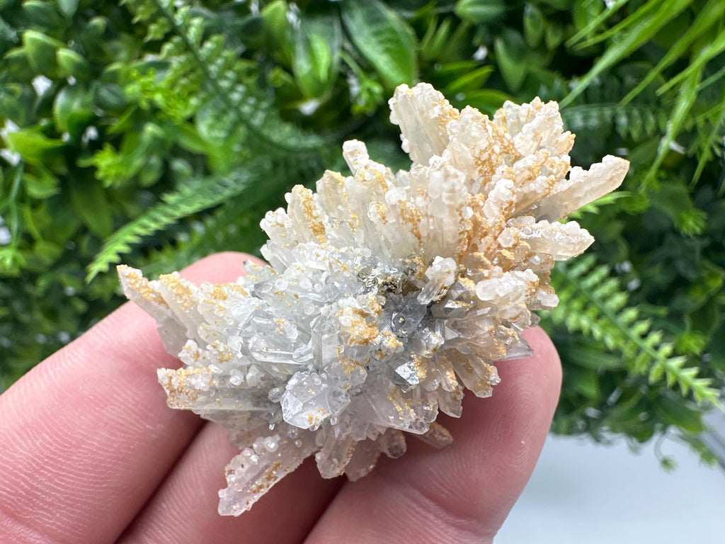 Quartz with Calcite and Chlorite: Borieva Mine Crystal Souvenir