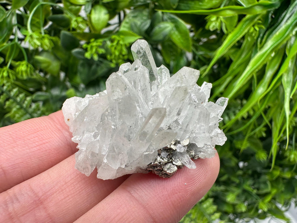 Pyrite on Green Quartz, Bulgaria Mineral Specimen, Home Decor Stone
