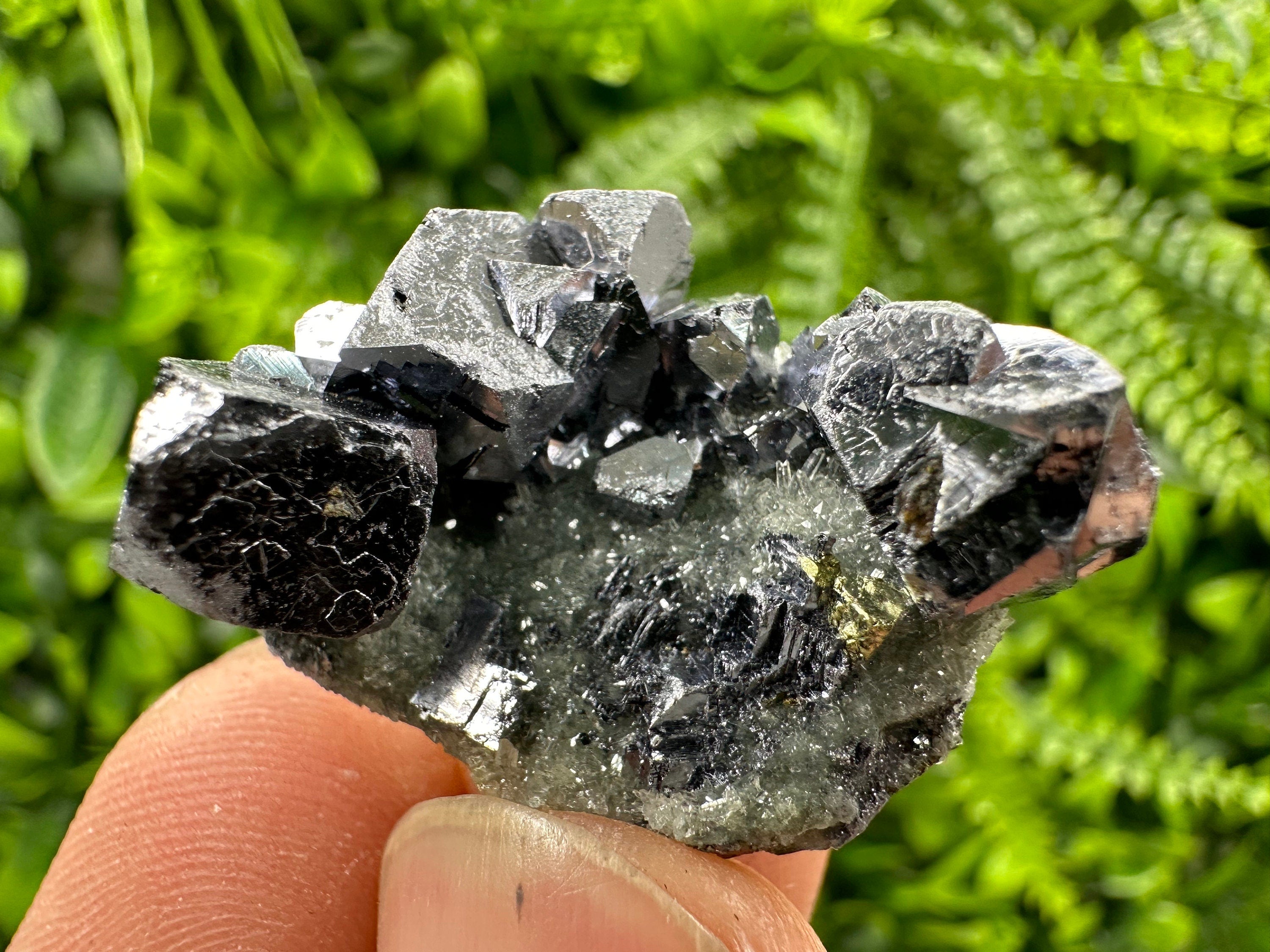 Galena Chalcopyrite on Quartz: Crystal Mineral Specimen, Borieva Mine