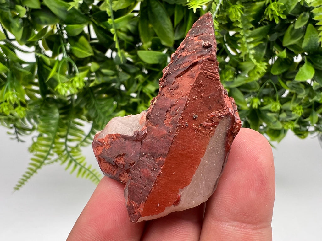 Red Hematite Quartz Specimen: Moroccan Phantom Crystal, Rare Mineral Collection
