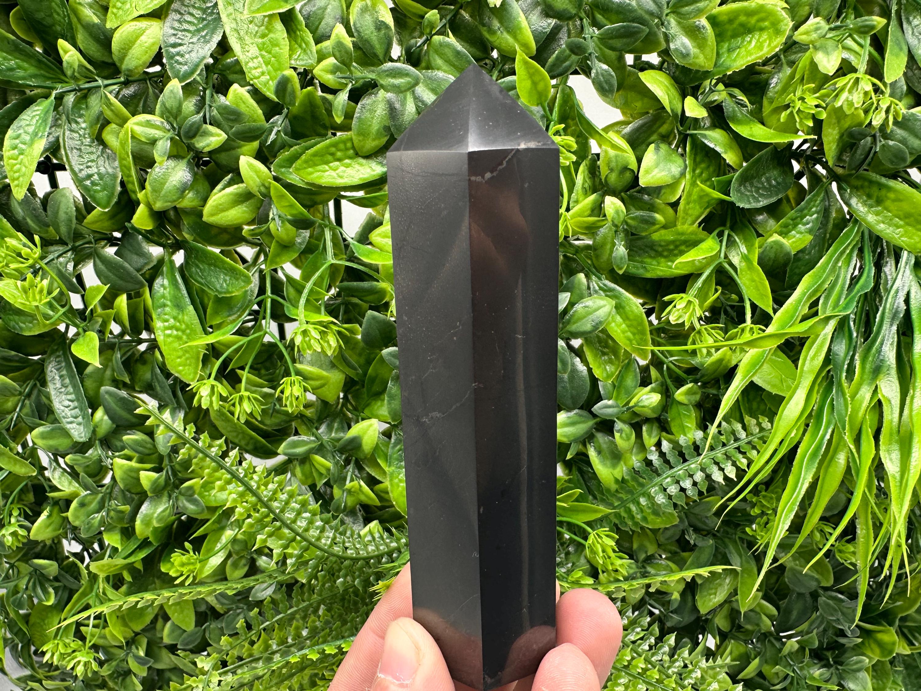 12cm Shungite Stone Tower: EMF Neutralizer, Energy Protection