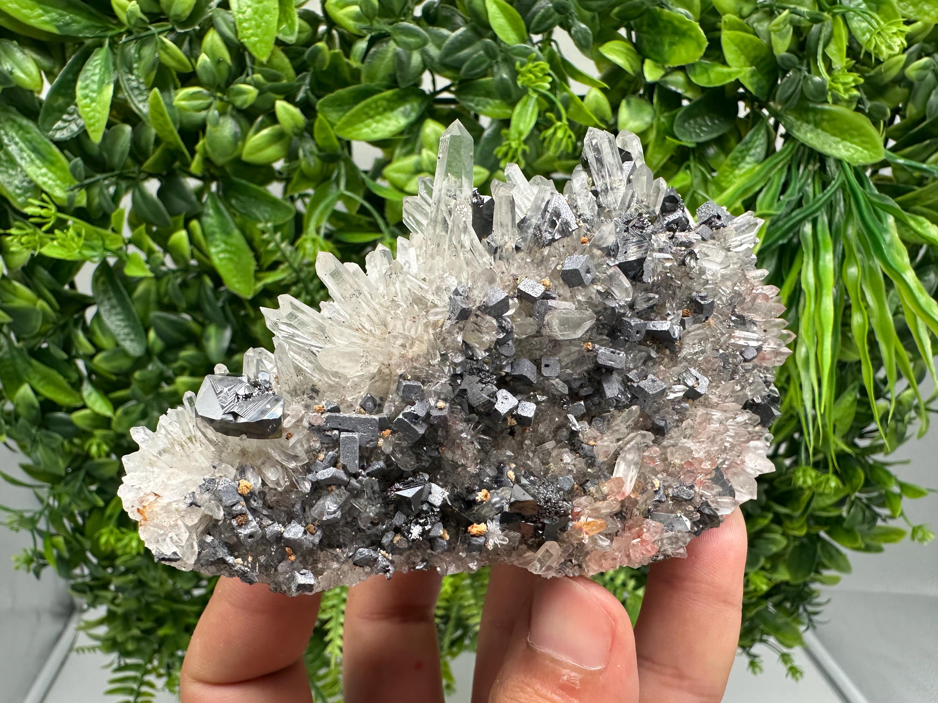 Stunning Quartz whit Galena,Hematite,Iron oxide from 9th September mine,natural,collectible mineral specimen,home decor stone,gift,crystal