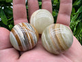 Green Banded Onyx Sphere: Healing Crystal (4cm)