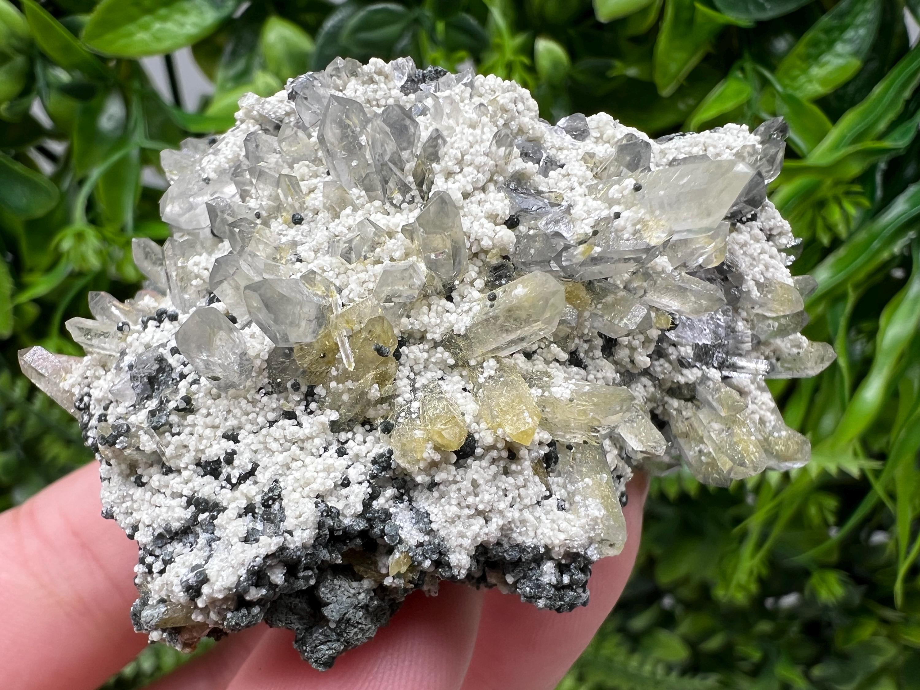 Chlorite Epidote Quartz Mineral Specimen, Bulgaria Stone Decor