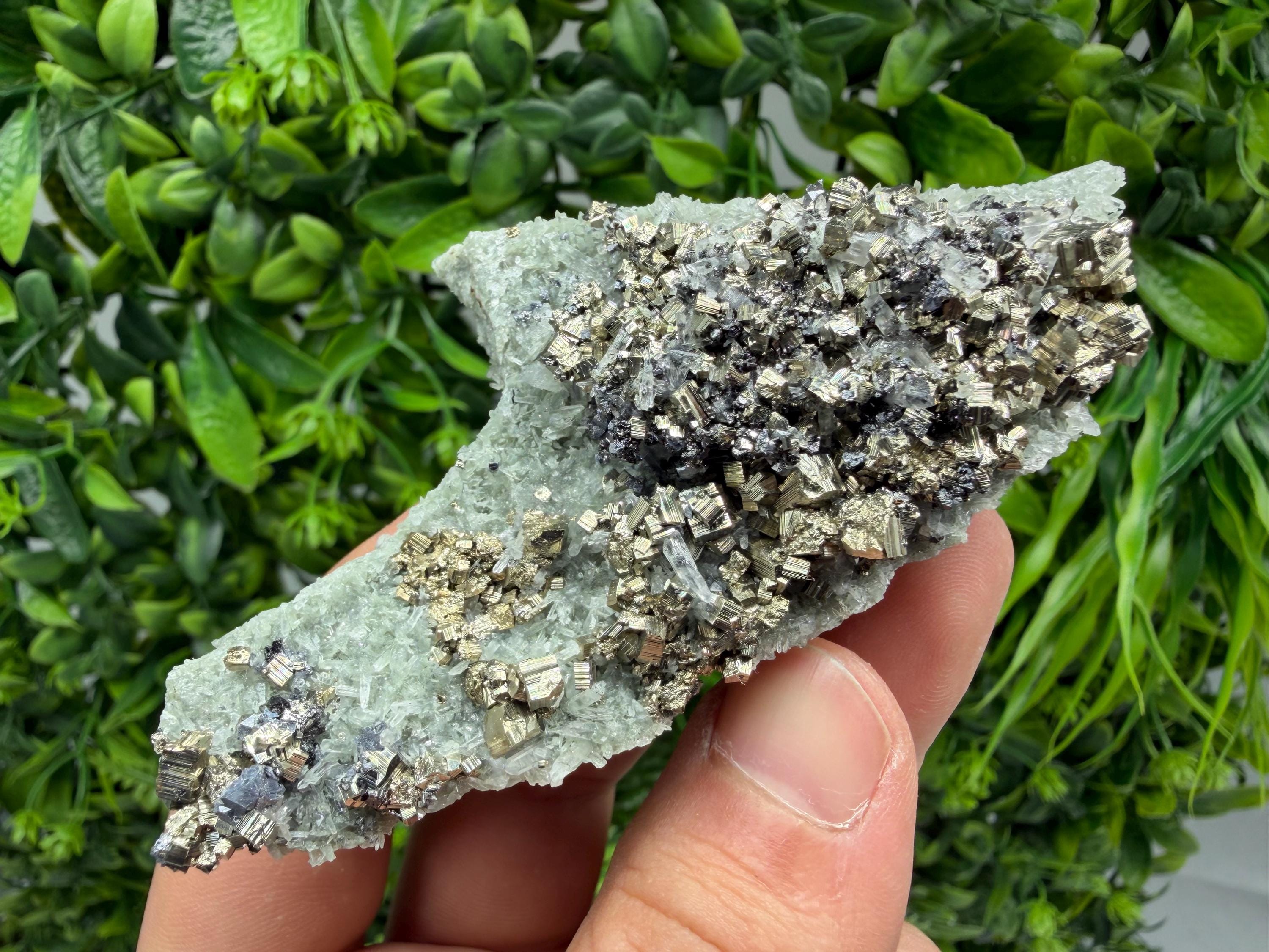 Pyrite Sphalerite Quartz  Mineral Specimen, Krushev dol Mine