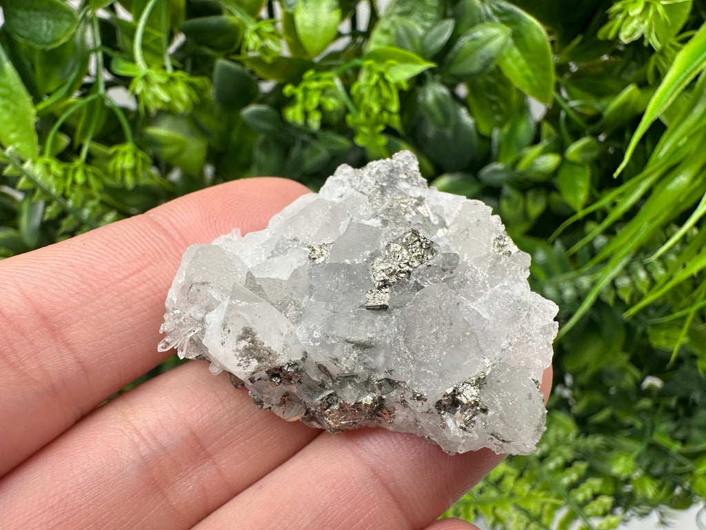 Pyrite on Green Quartz Mineral Specimen, Bulgaria Home Decor Stone