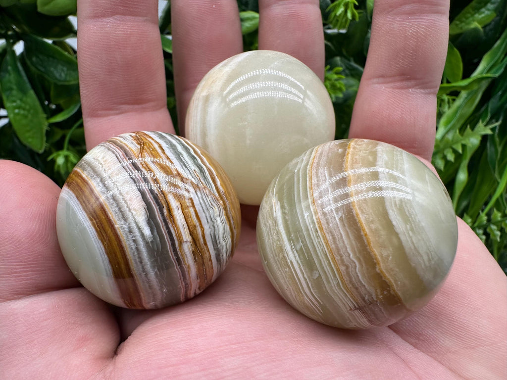 Green Banded Onyx Sphere: Healing Crystal (4cm)