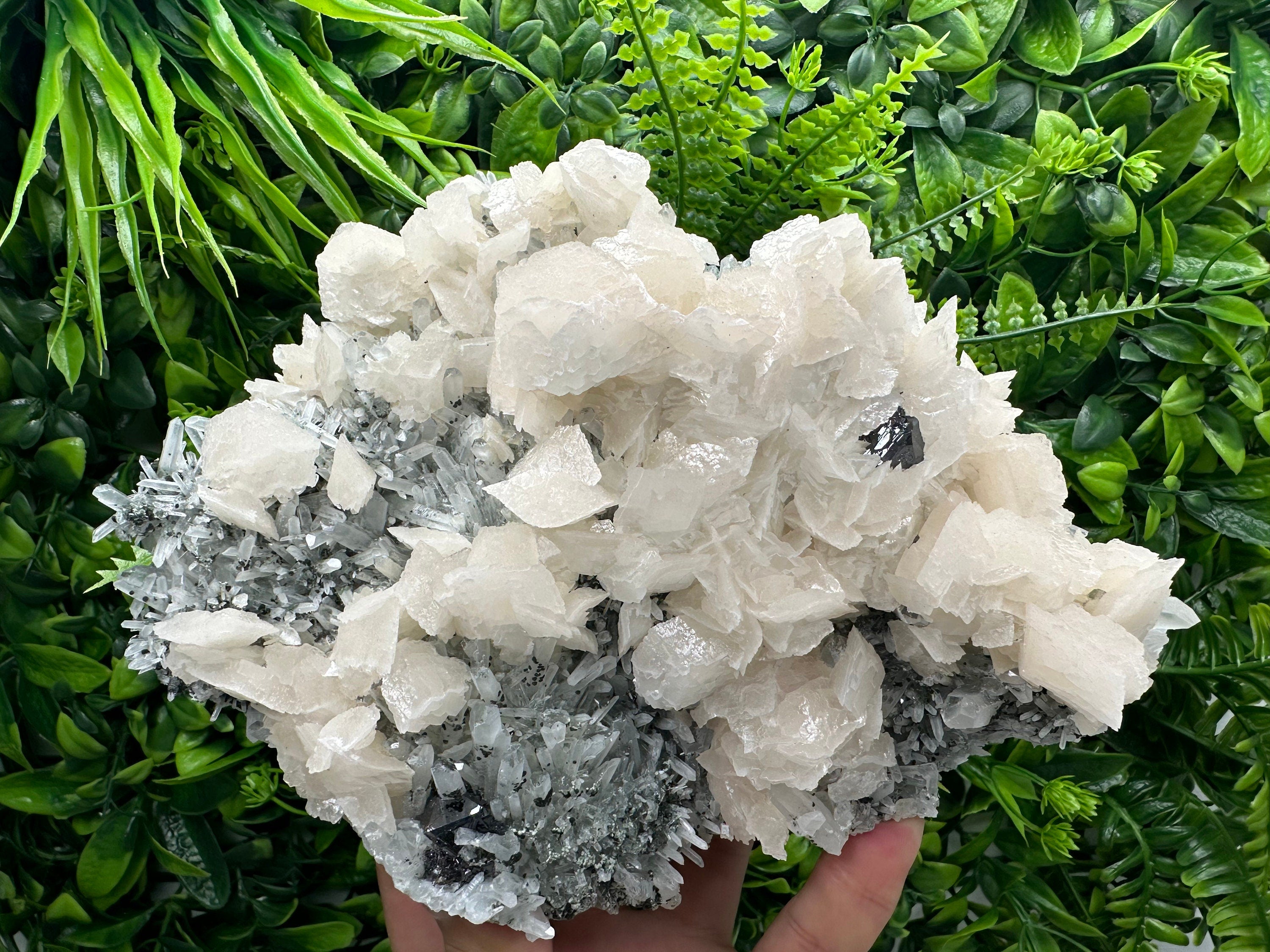 Sphalerite Calcite on Quartz, Borieva Mine Mineral Specimen