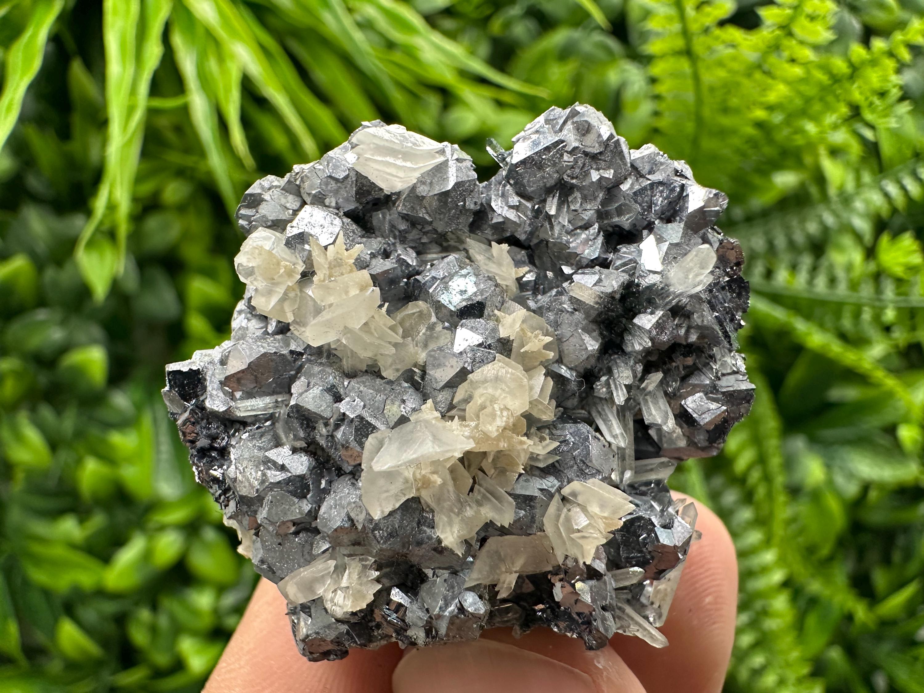 Galena Quartz Calcite Cluster, Bulgaria Mineral Specimen