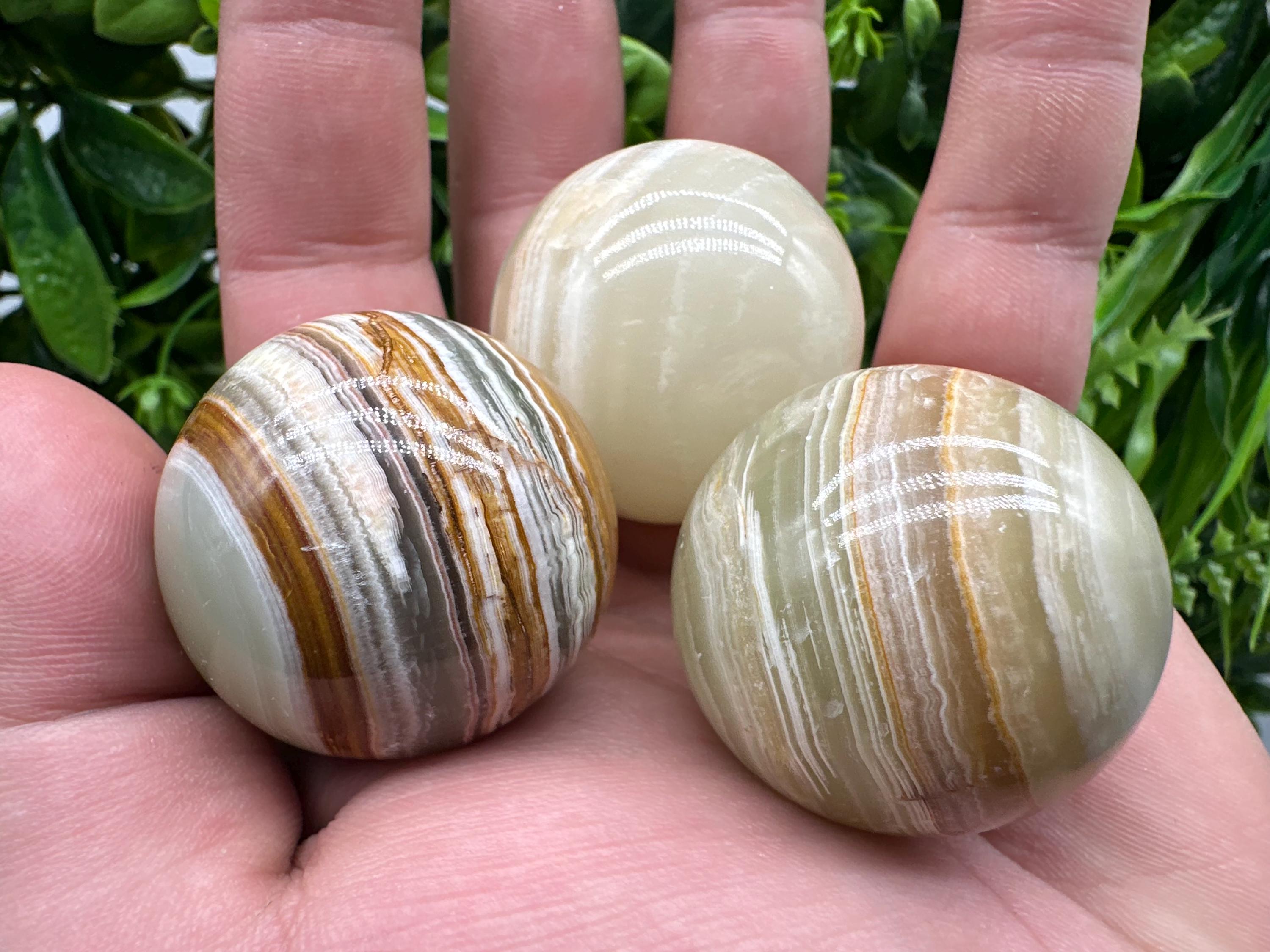 Green Banded Onyx Sphere: Healing Crystal (4cm)