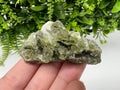 Green Epidote with Quartz Crystals: Sparkly Rainbow Stone, Turkey