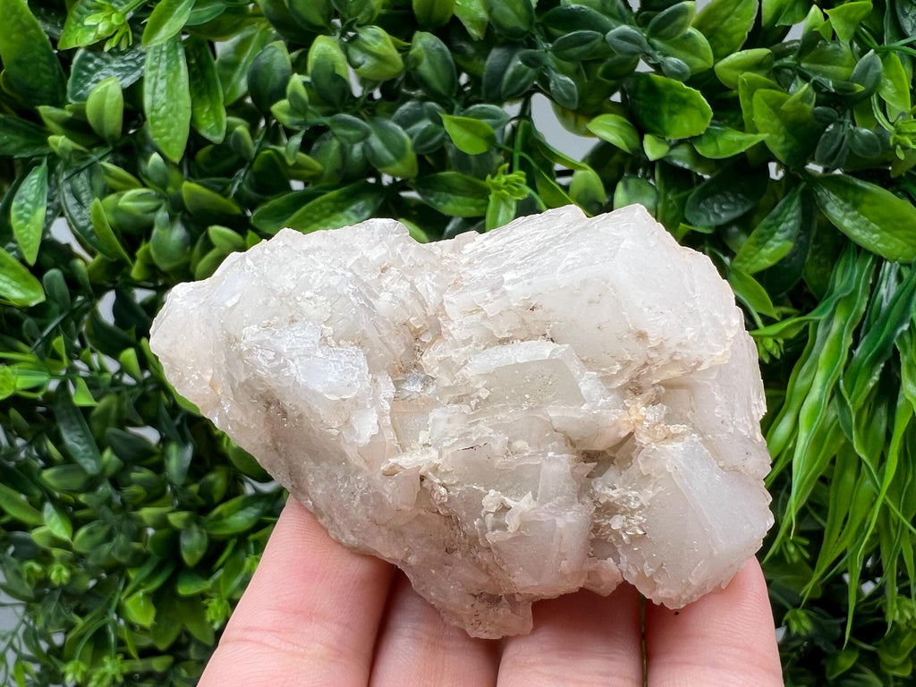 Quartz Crystal with Calcite and Chlorite: Borieva Mine, Bulgaria