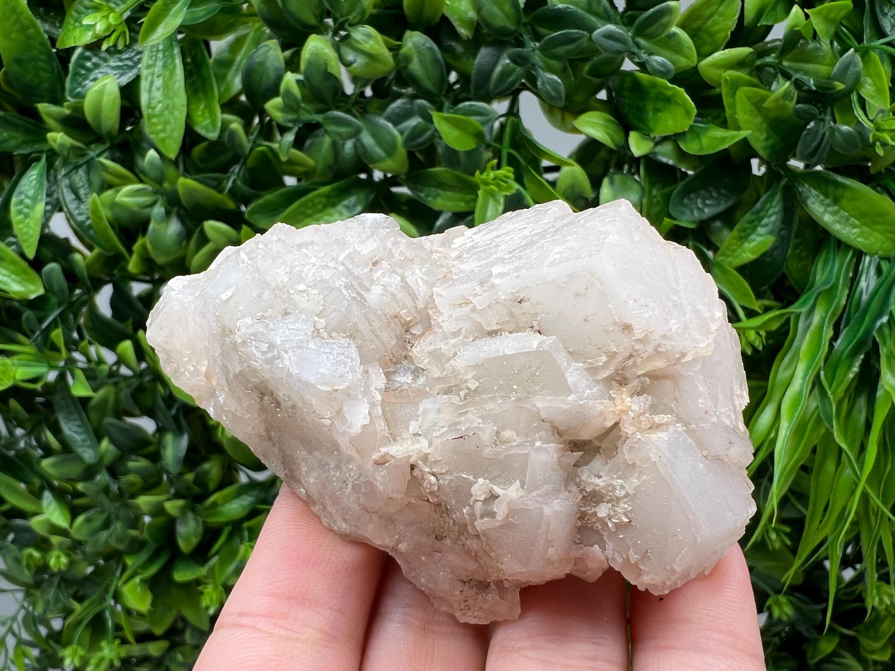 Quartz Crystal with Calcite and Chlorite: Borieva Mine, Bulgaria