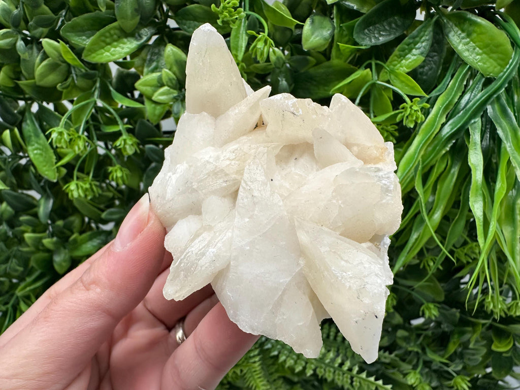 Calcite on Green Quartz: Laki Bulgaria Healing Crystal