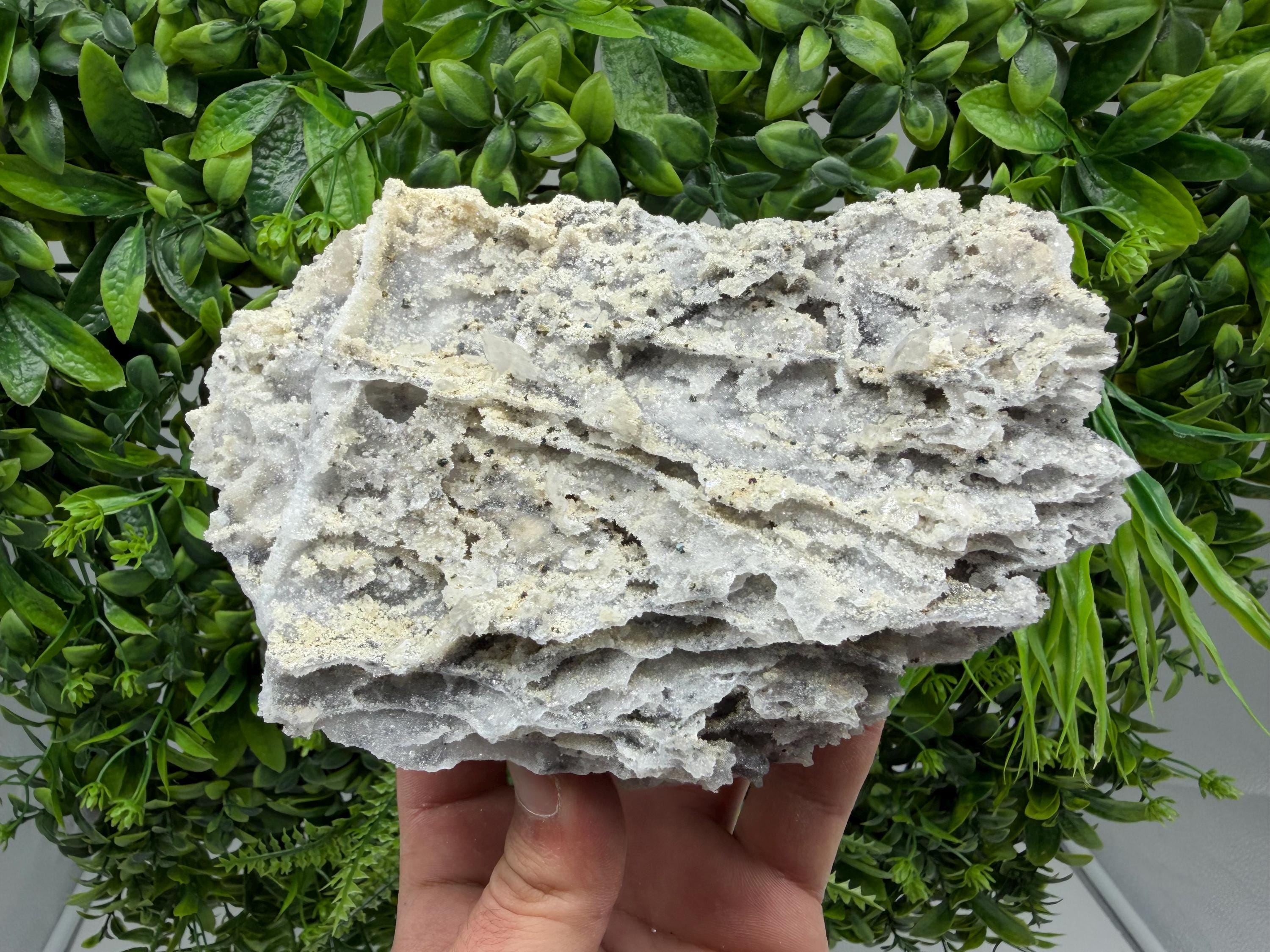 Chalcedony Quartz Cluster with Chlorite - Bulgaria Mineral Specimen