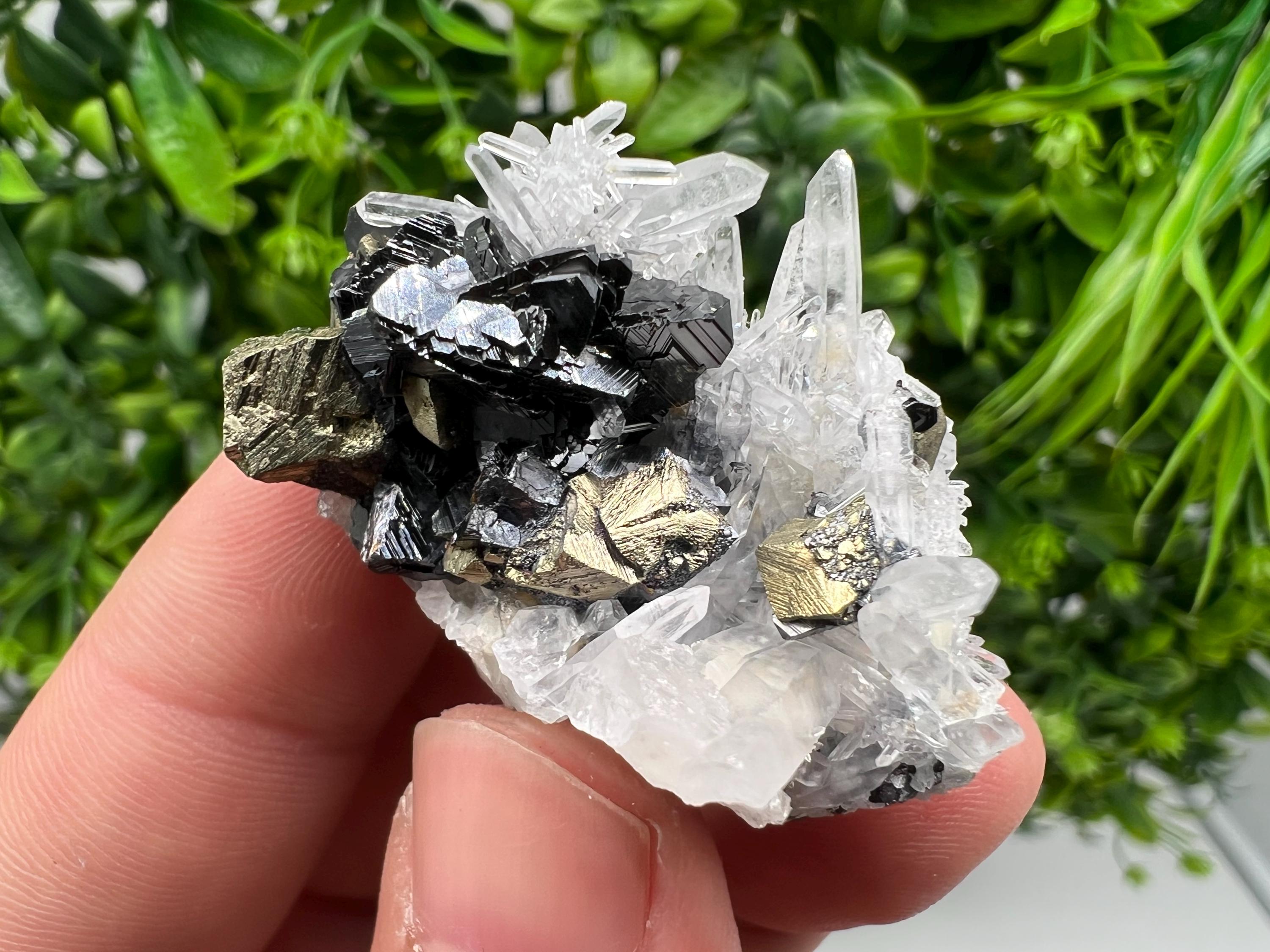 Aesthetic Natural shiny Galena whit Siderite and Quartz from 9 th September mine,Bulgaria,collection specimen,rare galena,Galena cluster