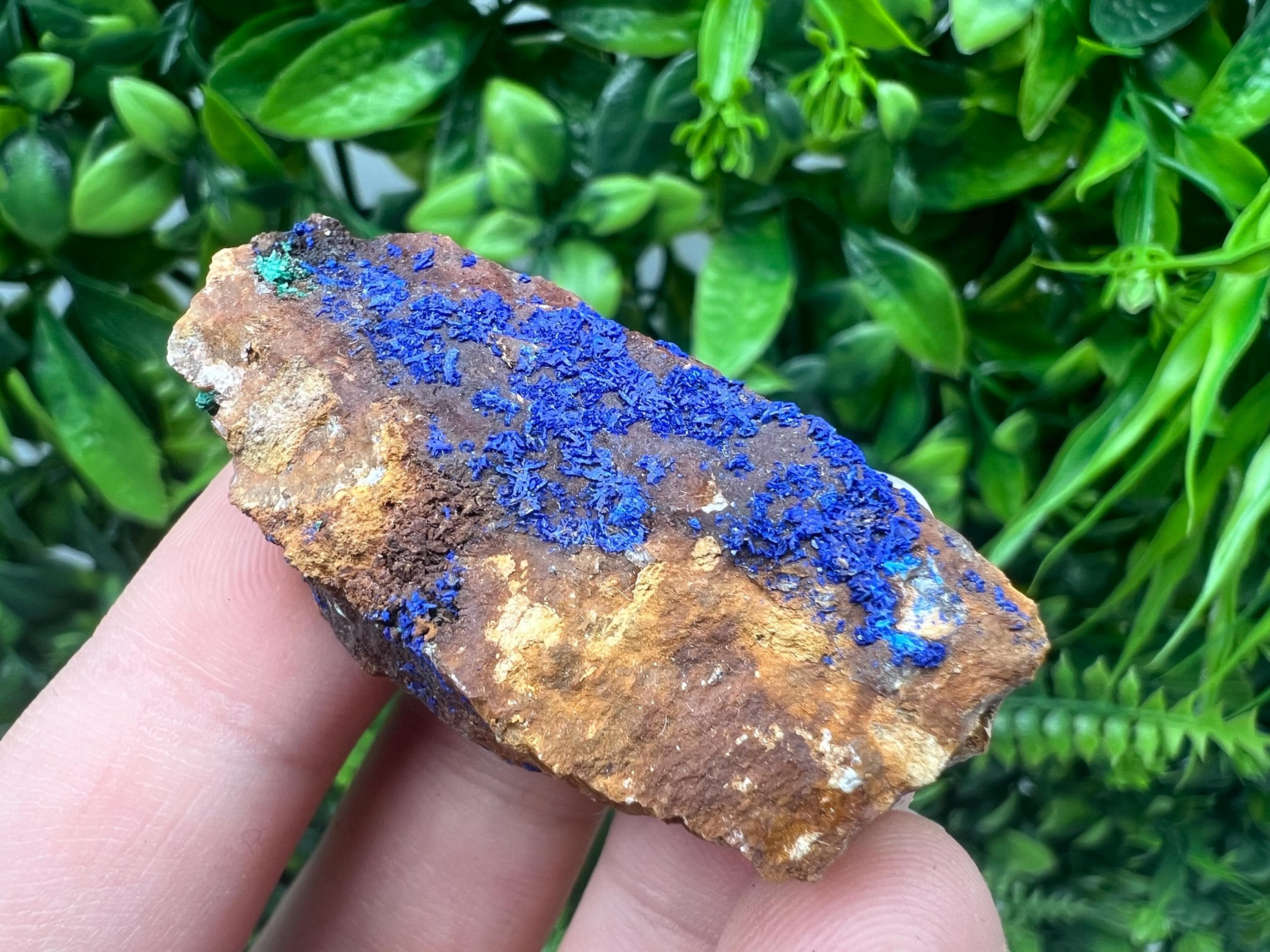 Azurite Malachite Mineral Specimen: Moroccan Blue-Green Crystal, Home Decor