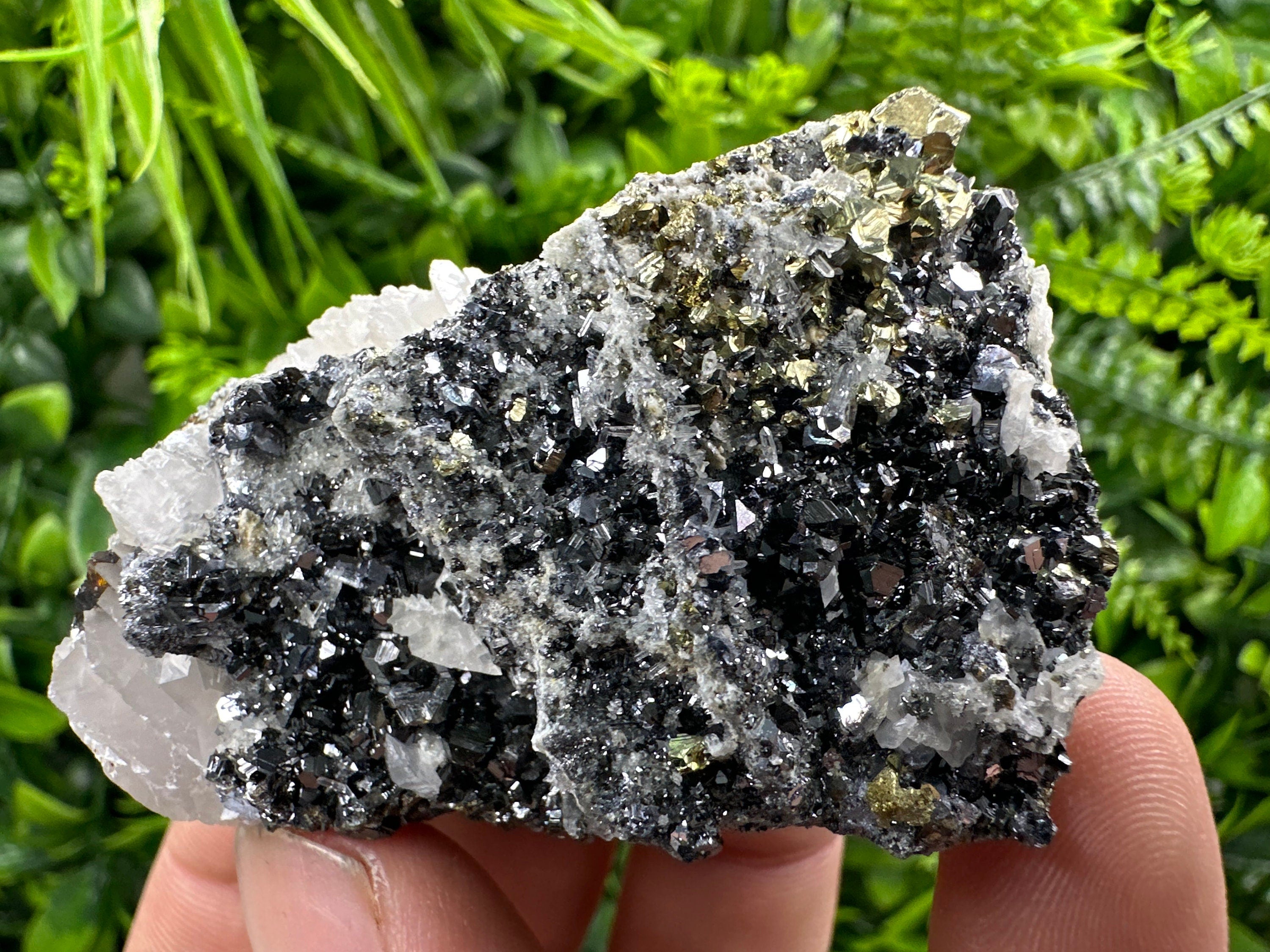 Galena Sphalerite Calcite on Quartz, Borieva Mine Bulgaria