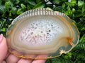 Large Polished Agate Slice: Spiritual Healing Crystal Coaster (11/7.5cm, 68 grams