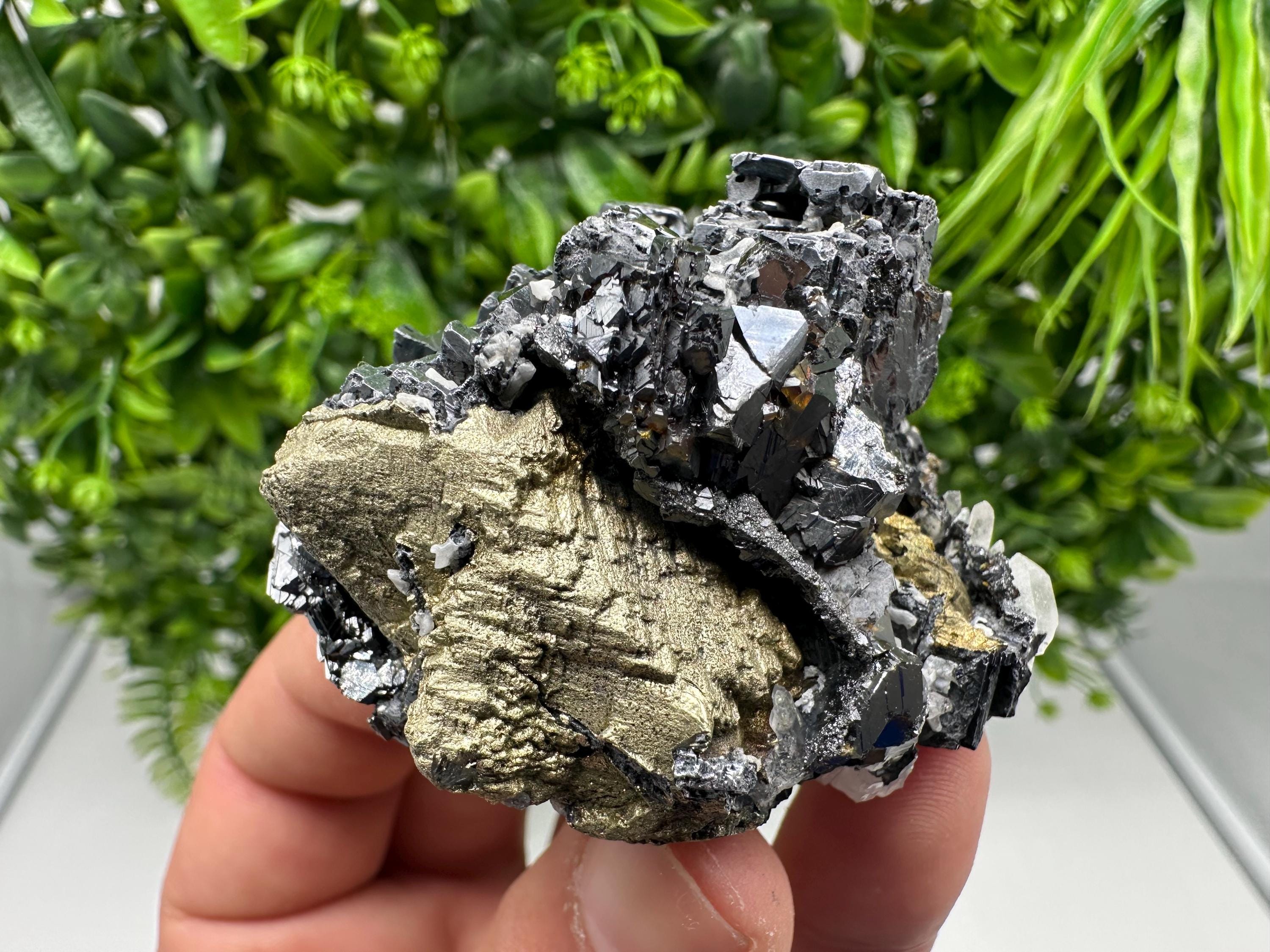 Wonderful Sphalerite Chalcopyrite on  Quartz whit Galena feom 9 th September mine,Bulgaria,natural,collection mineral specimen,gift