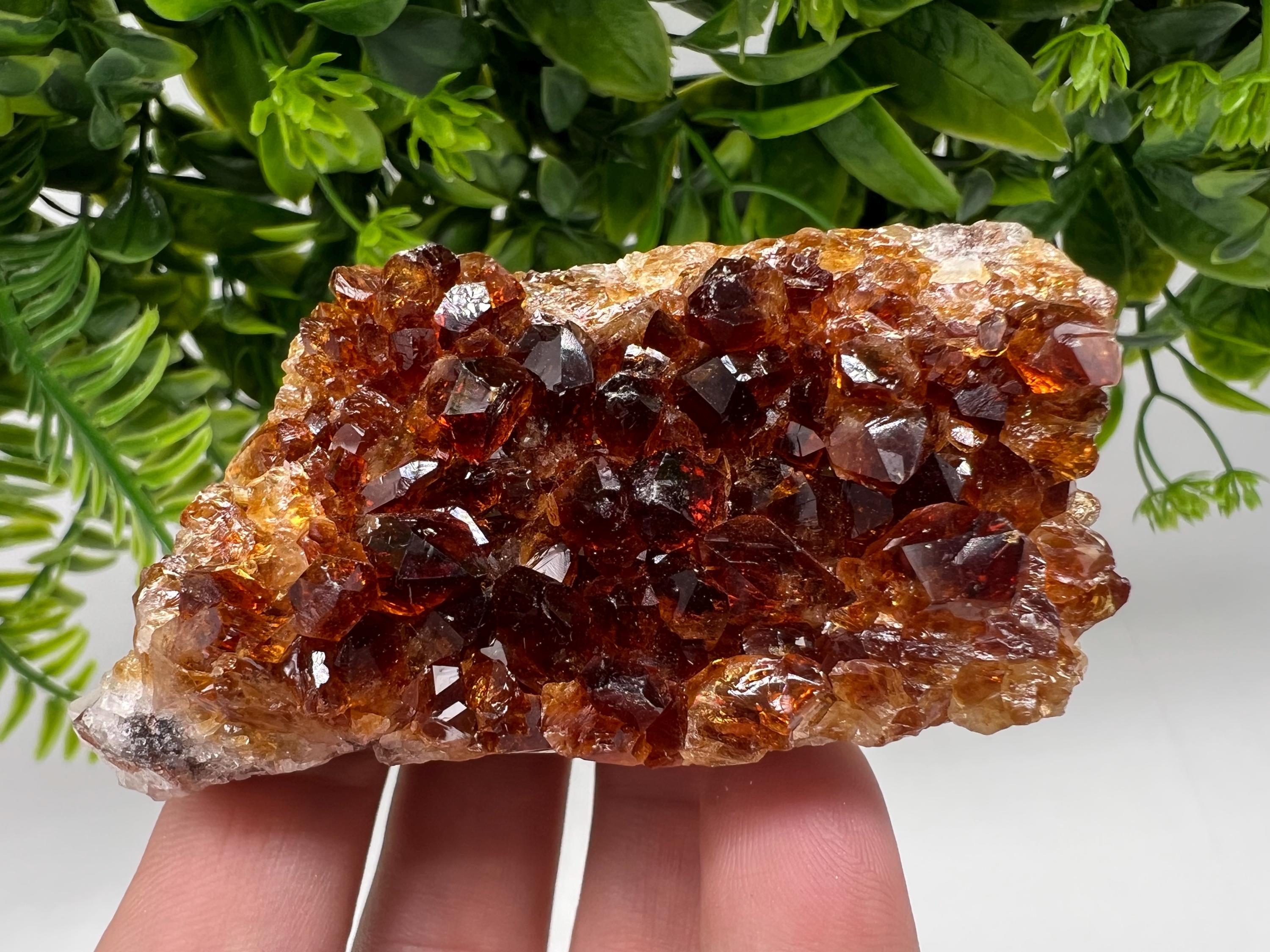 Citrine Crystal Cluster with Hematite Inclusions, Brazil