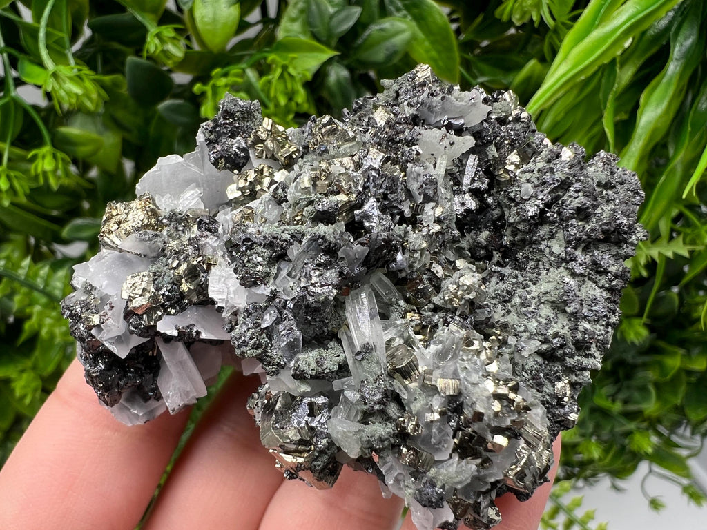 Stunning Pyrite on Quartz,Calcite from Borieva mine,Madan,Bulgaria,natural,collectible mineral specimen,home decor stone,collection crystal
