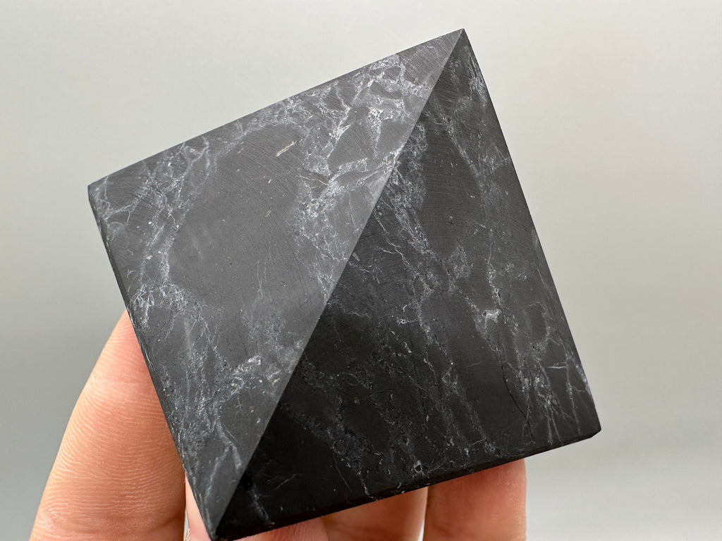 Shungite Pyramid (7cm): EMF & 5G Protection, Healing Crystal