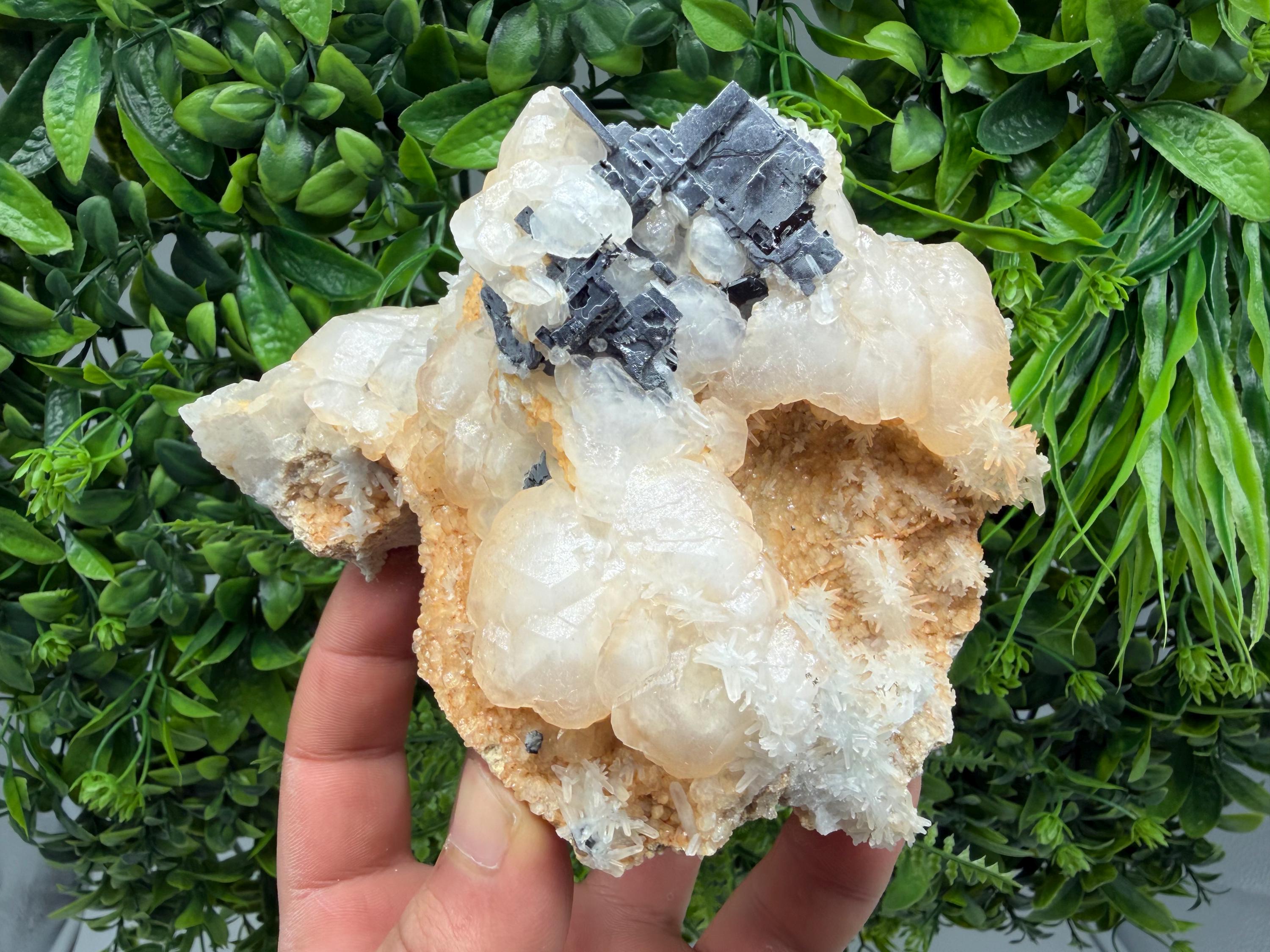 Collected Skeletal GALENA,Sphalerite,Quartz,Calcite from Krushev dol mine,Madan,Bulgaria,natural,collectible mineral specimen home decor