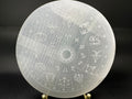 Natural Selenite Zodiac Disc: Engraved Crystal Healing Decor (10/10cm)