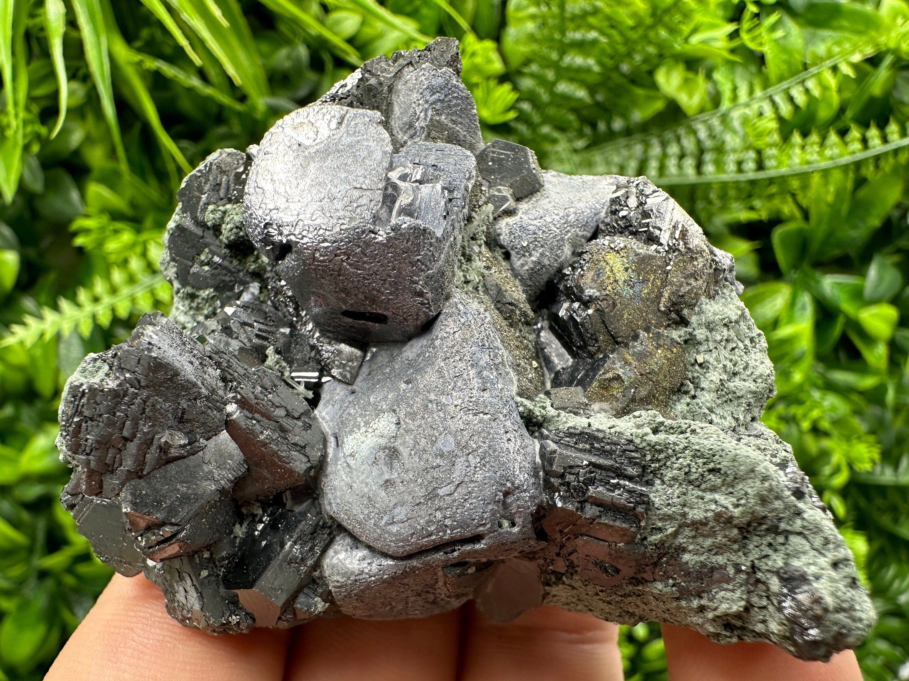 Galena Sphalerite on Chlorite Matrix, Bulgaria Mineral Specimen (6/6/4 cm)