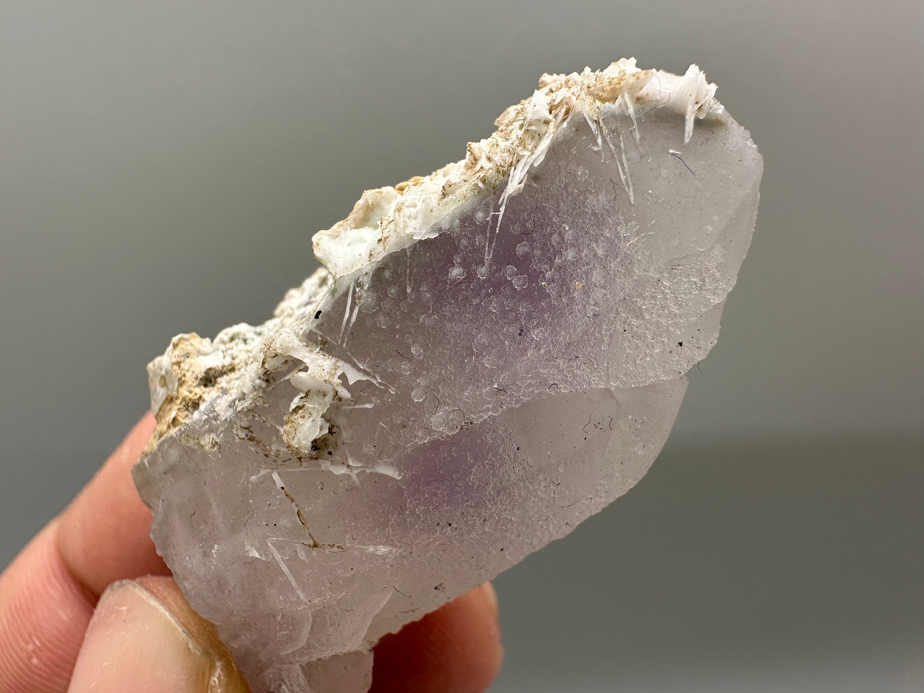 Amethyst Phantom Quartz with Chalcedony and Chlorite Inclusions