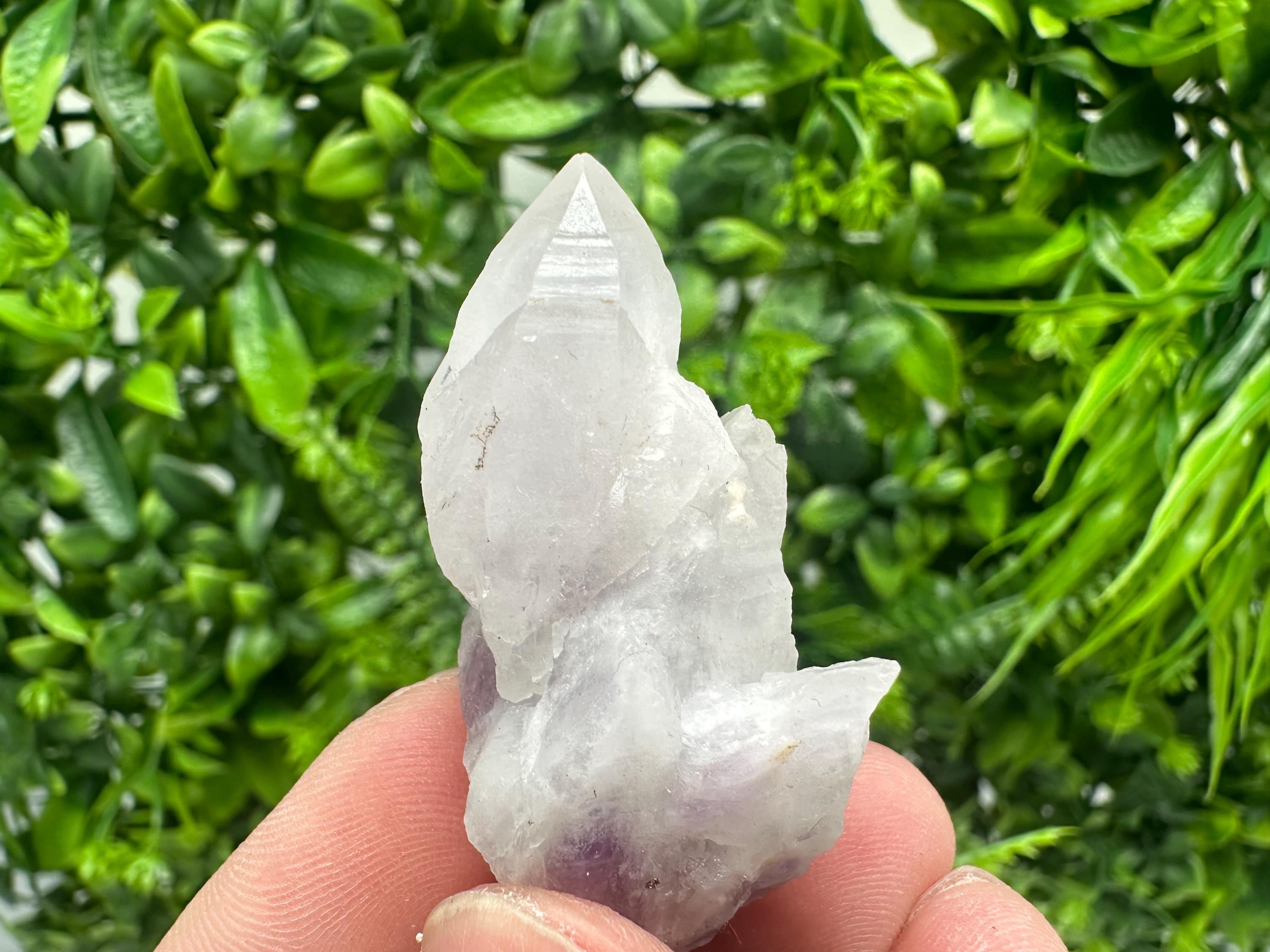 Amethyst Phantom Quartz Crystal: Chalcedony Chlorite Inclusions
