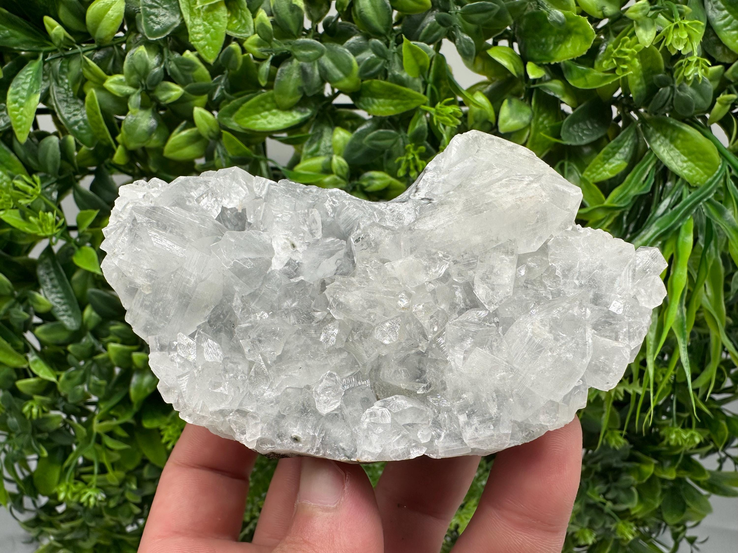 Transparent Apophyllite on Chalcedony, India Mineral Specimen