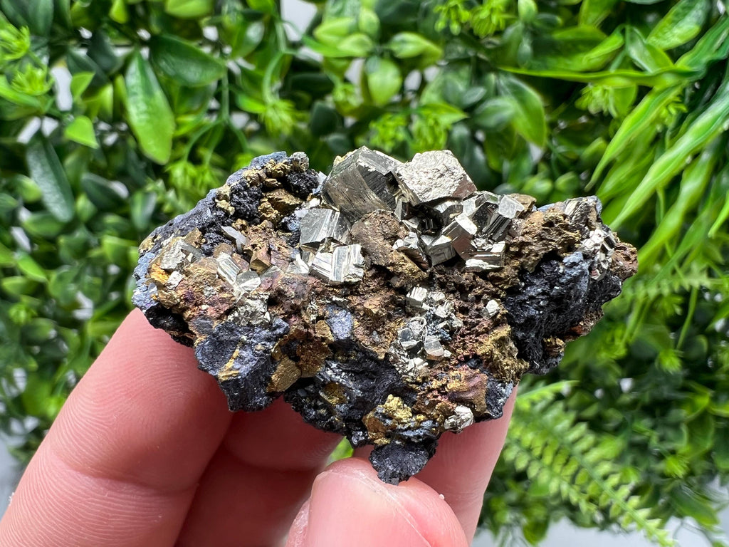 Golden Pyrite Cluster: Sphalerite Mineral Specimen, Bulgaria