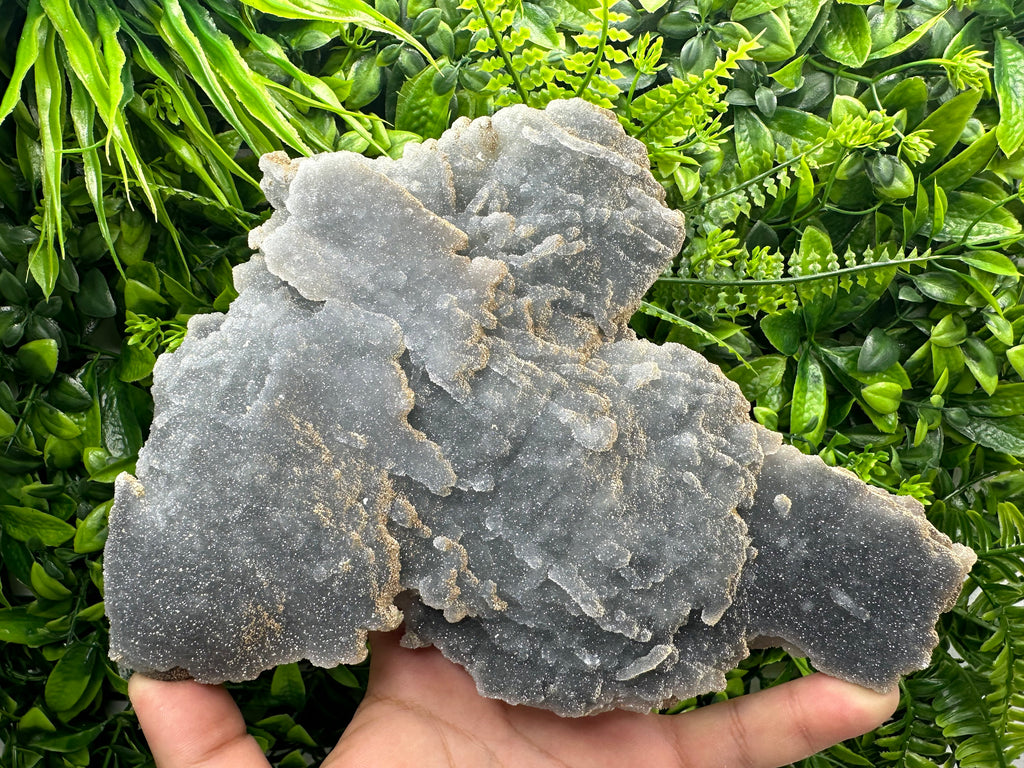 Blue Chalcedony Quartz with Chlorite Inclusions: Bulgarian Crystal Decor
