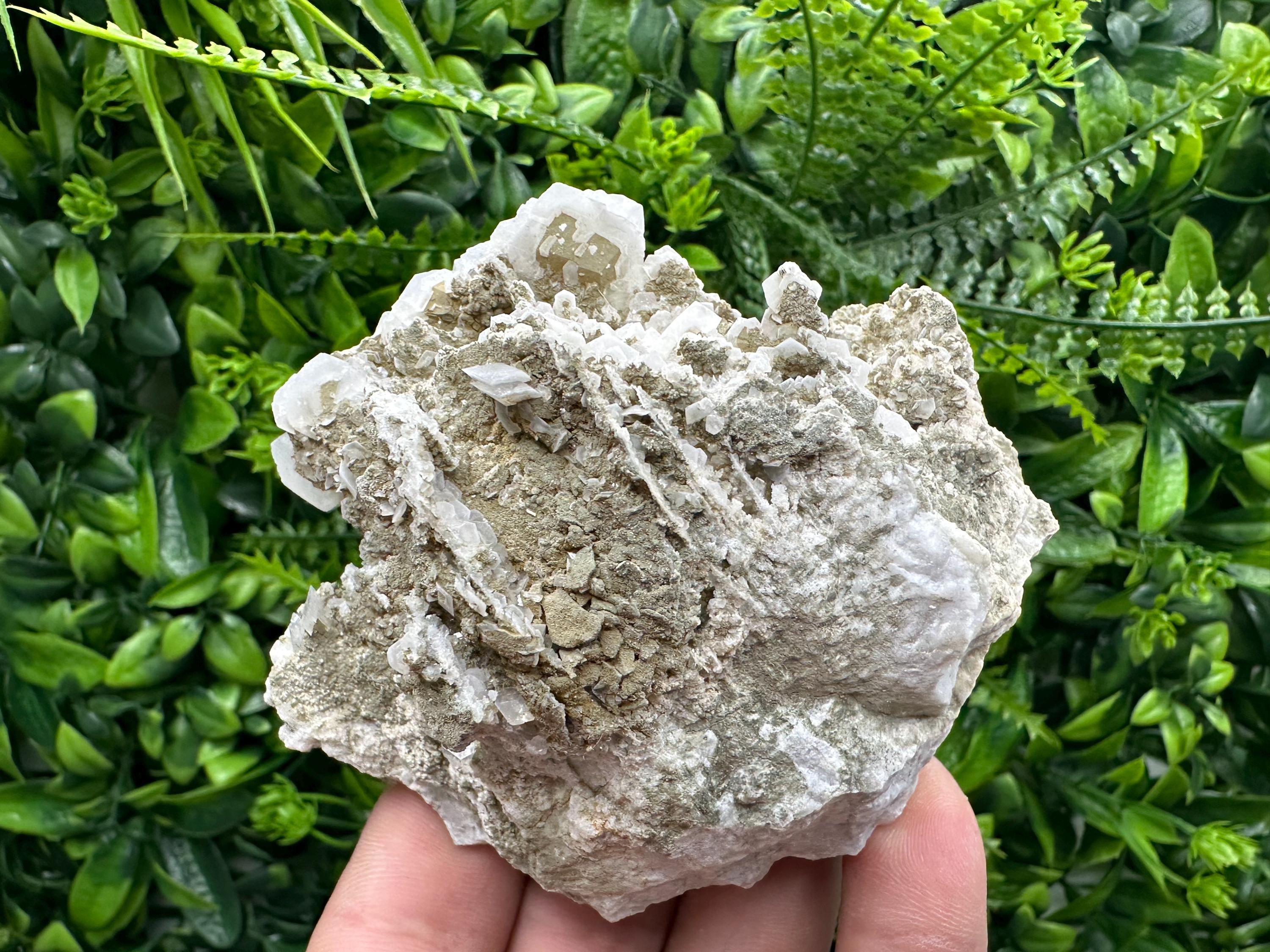 Calcite on Chalcedony, Krushev dol Mine, Bulgaria, Mineral Specimen