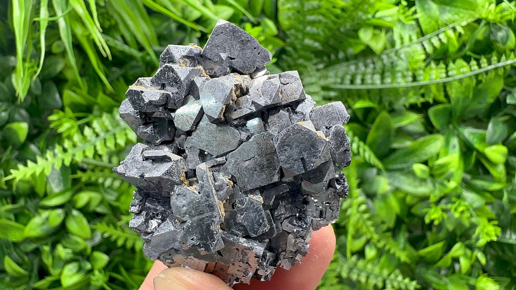 Shiny Galena Cluster with Siderite and Quartz, Bulgaria Mineral Specimen