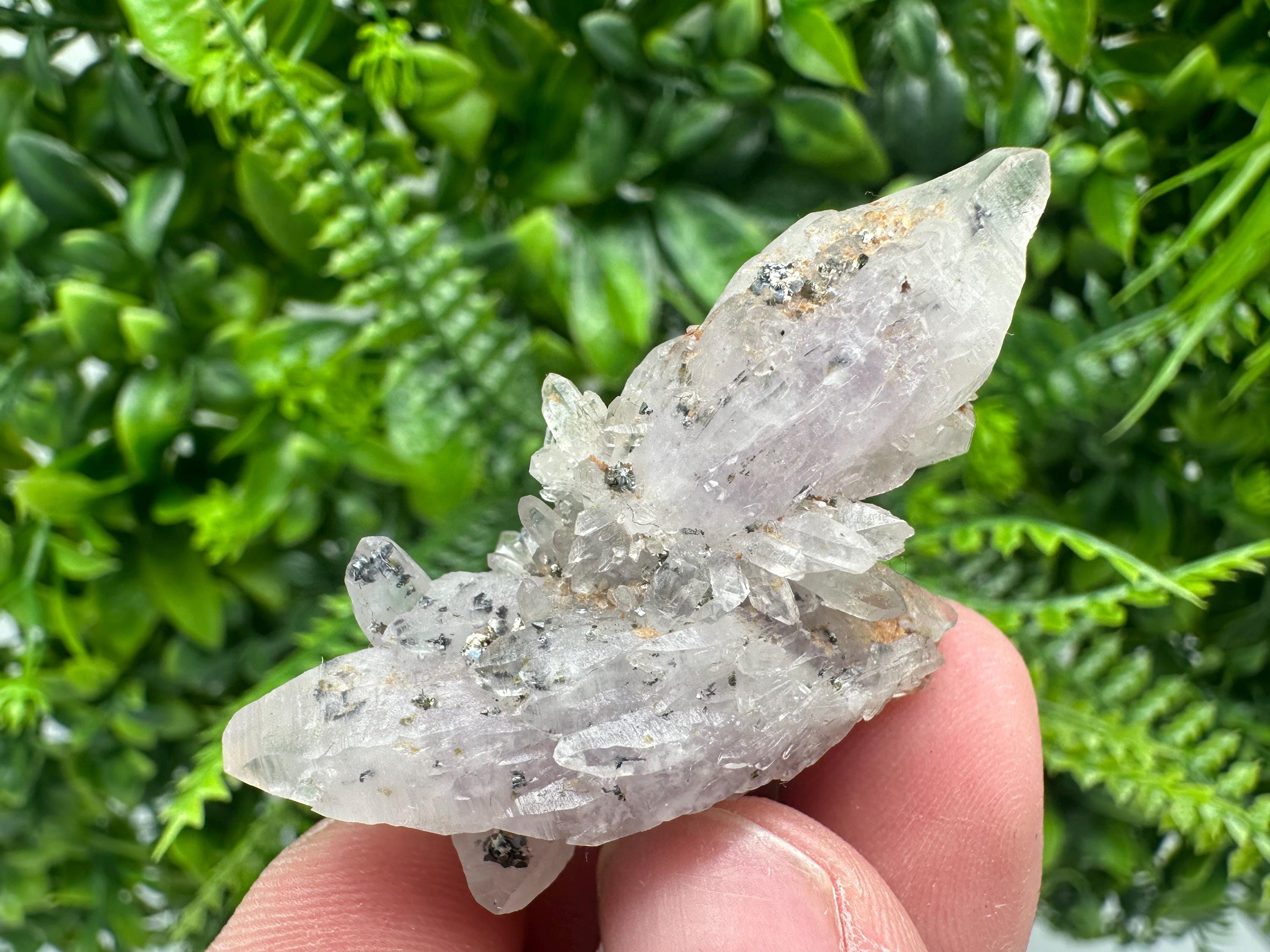 Amethyst Phantom Quartz with Chalcedony and Chlorite Inclusions