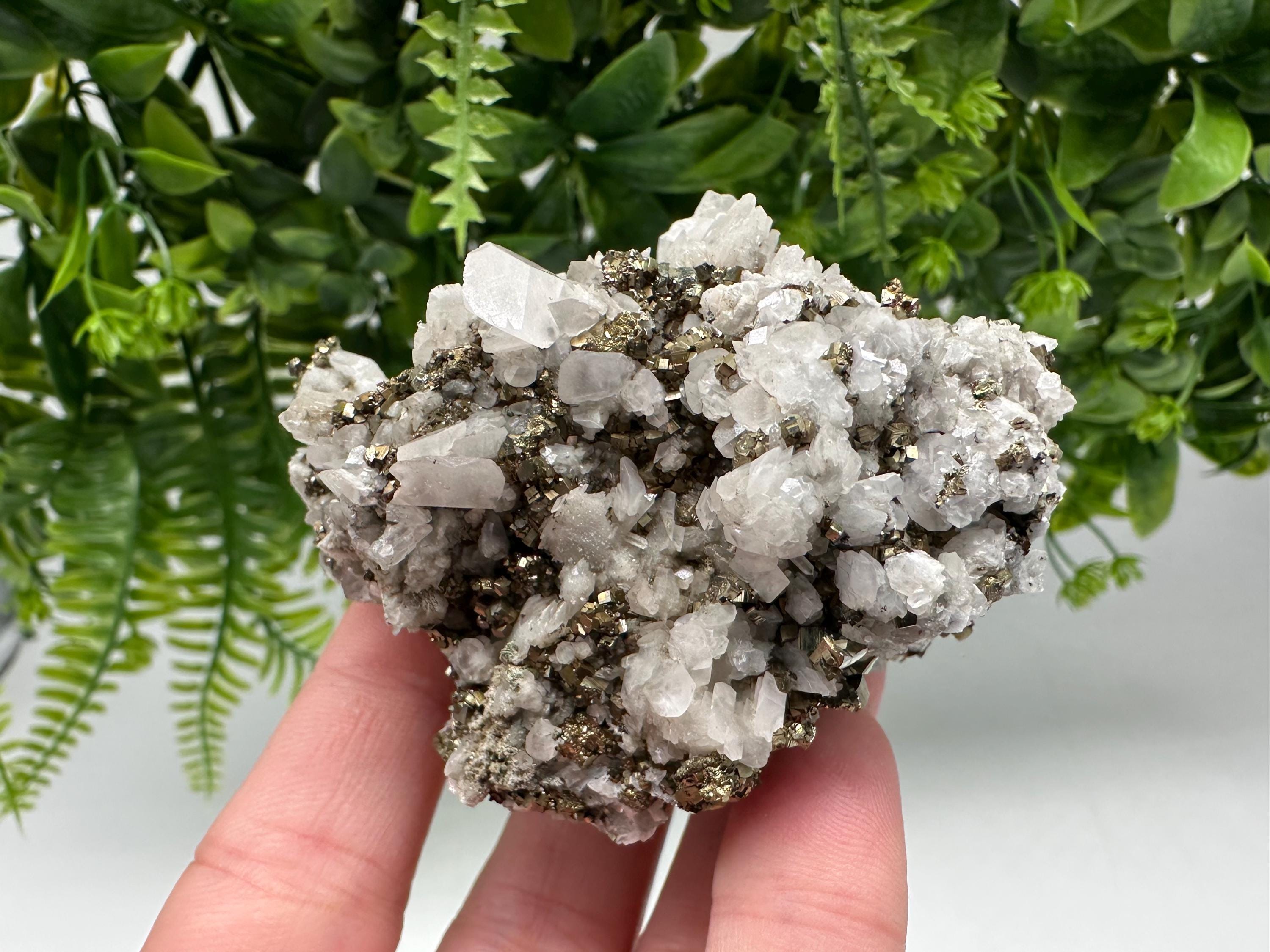 Stunning Pyrite on Quartz,Calcite from Borieva mine,Madan,Bulgaria,natural,collectible mineral specimen,home decor stone,collection crystal