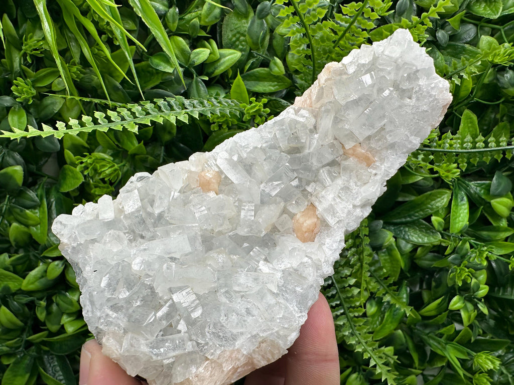 Apophyllite Stilbite on Chalcedony, Natural Mineral Specimen, India