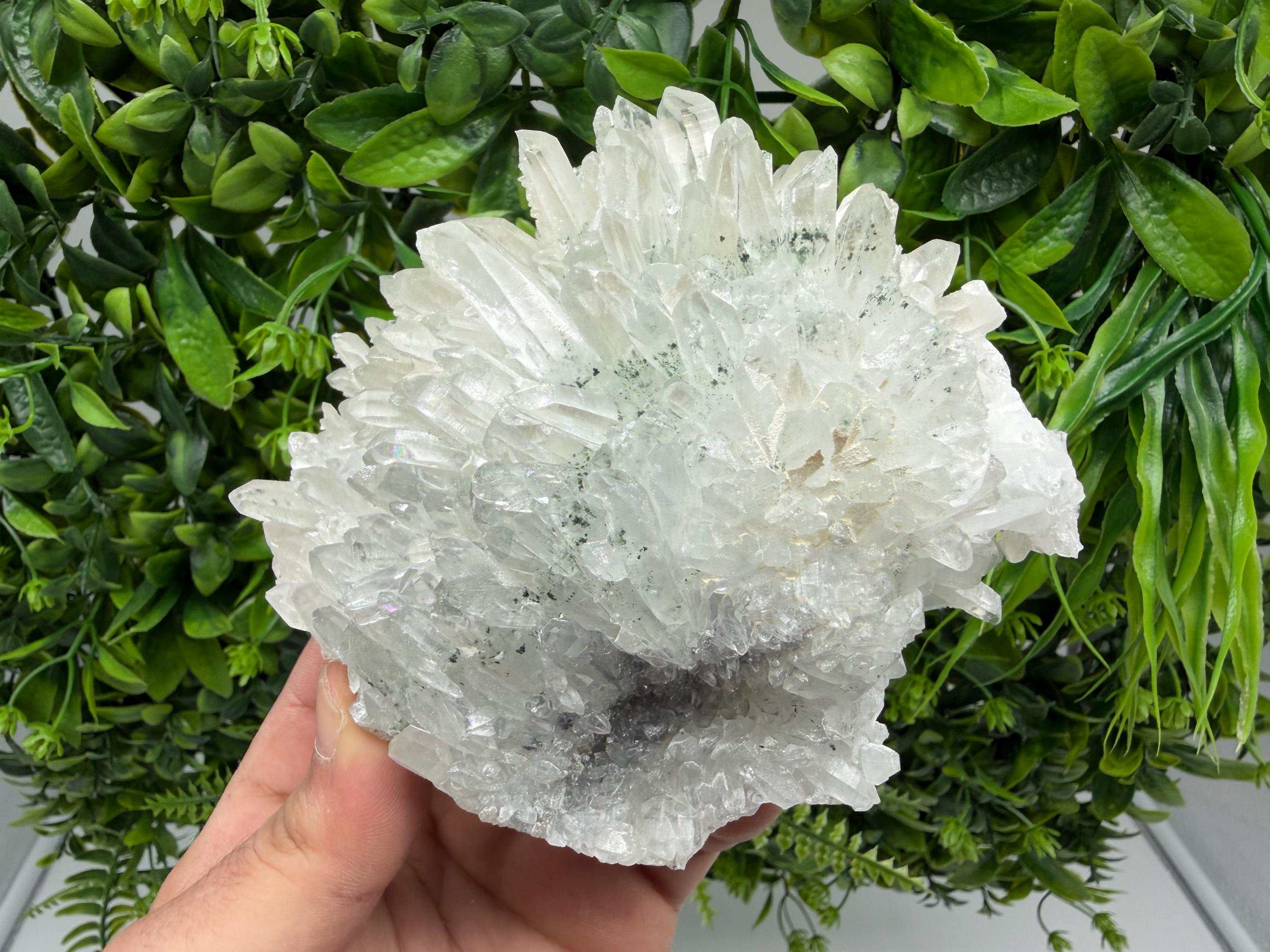 Transparent Quartz on Chlorite Matrix Mineral Specimen, Borieva Mine Bulgaria