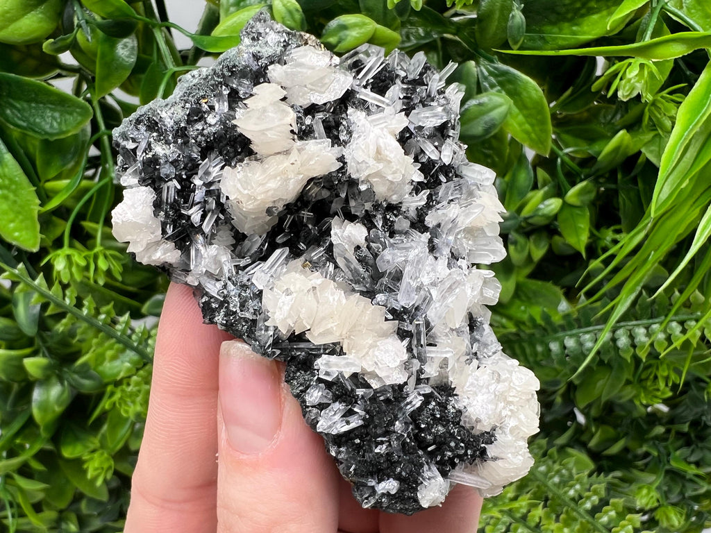 Calcite on Quartz Specimen: Borieva Mine, Madan, Bulgaria