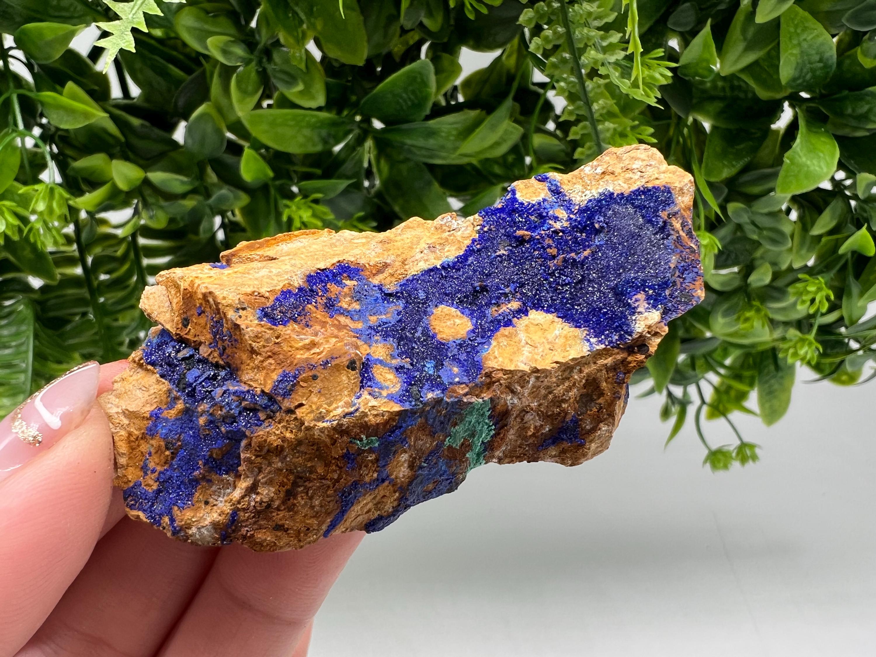 Azurite Malachite Mineral Specimen: Moroccan Blue-Green Crystal, Collector Stone