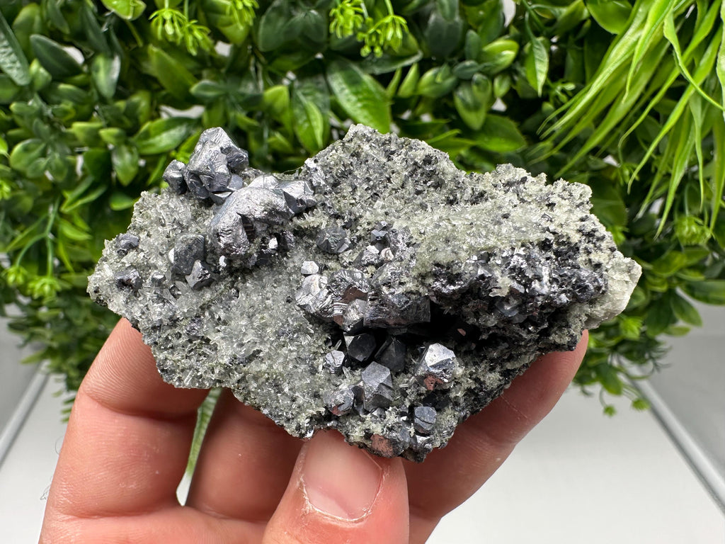 Sphalerite Galena Crystal Cluster with Quartz, Epidote & Chlorite