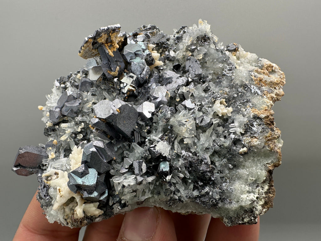 Skeletal Galena Mineral Specimen: Shiny Crystal Stone, Bulgaria