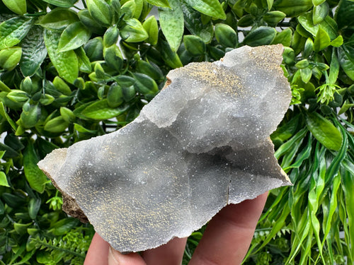 Blue Chalcedony Quartz with Chlorite Inclusions, Bulgarian Mineral Specimen