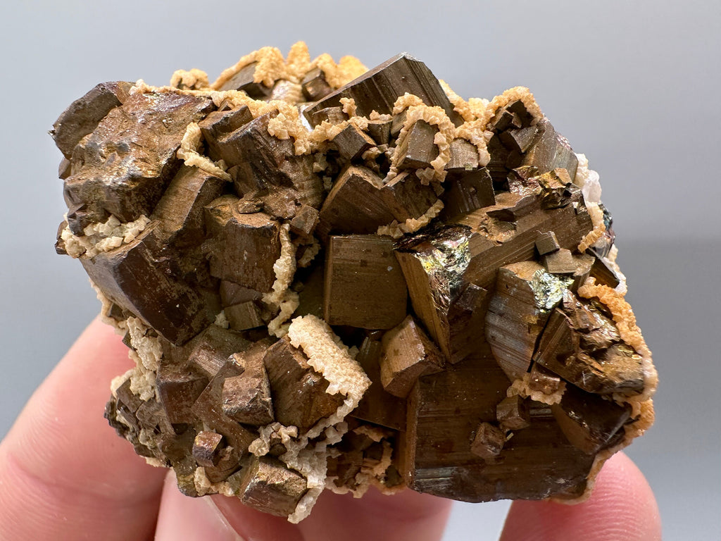 Pyrite with Iron Oxide & Dolomite, Bulgaria Mineral Specimen