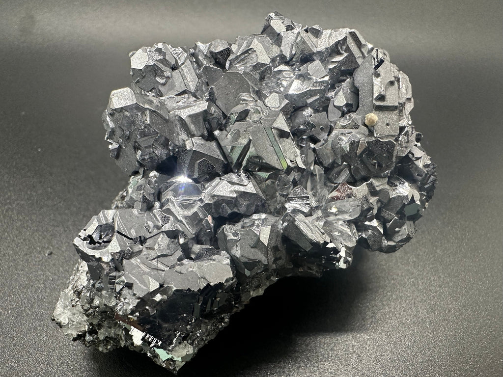 Galena Spinel Twinning with Quartz, Natural Mineral Specimen